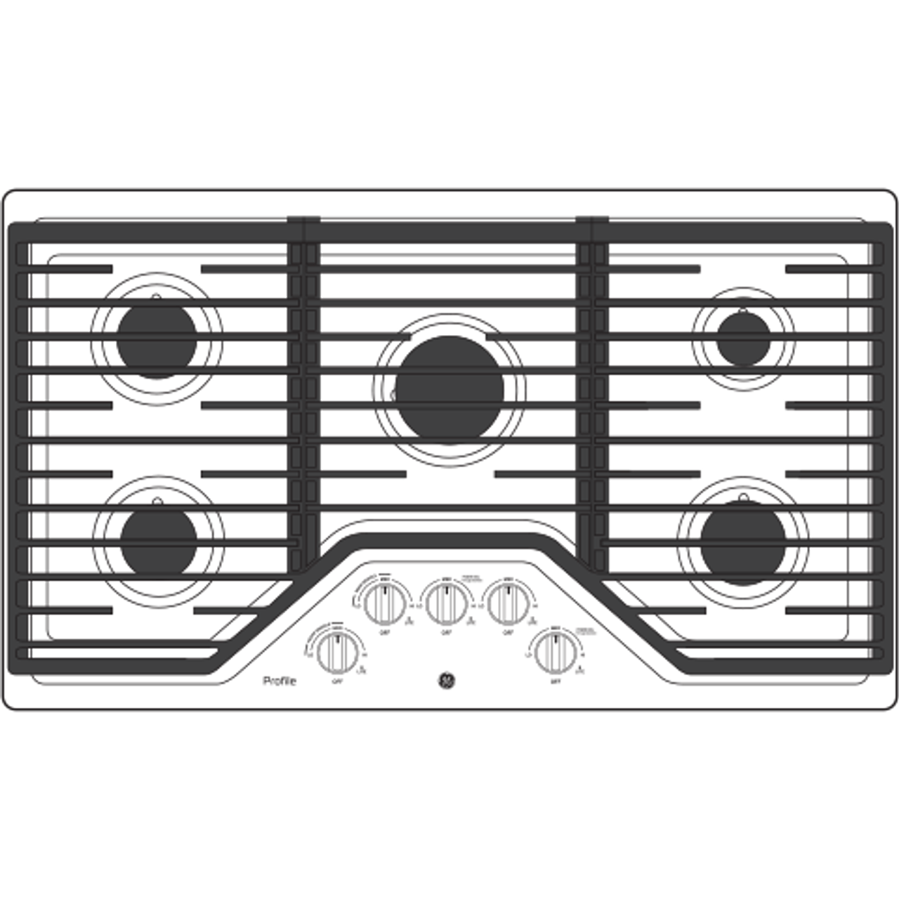 GE Profile Series 36″ Built-In Gas Cooktop PGP7036DLBB - Image 2