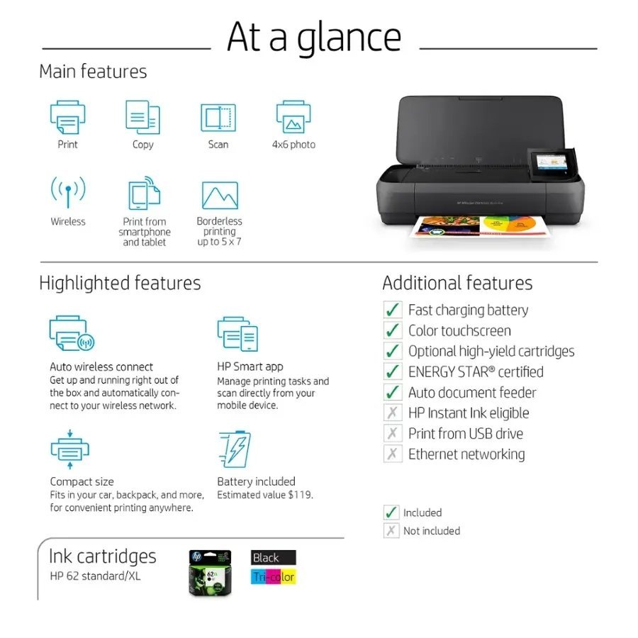 HP OfficeJet 250 Mobile All-in-One Printer - Image 2