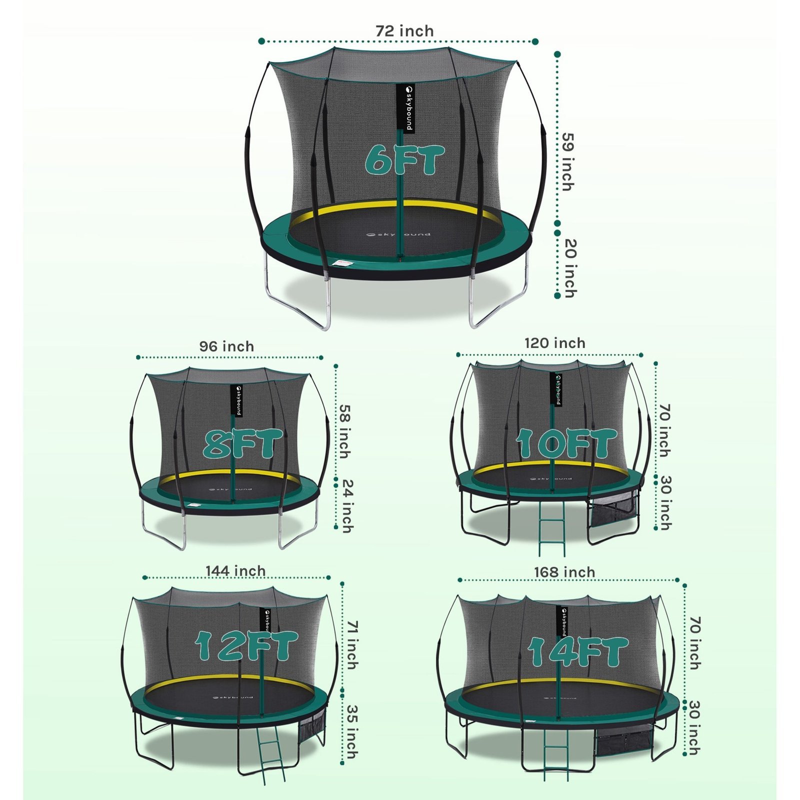 SkyBound 6ft outdoor Trampoline without springs, toddler springless trampoline with net for Kids and Adults, springless Trampoline with Enclosure for Backyard Indoor and Outdoor - Image 4