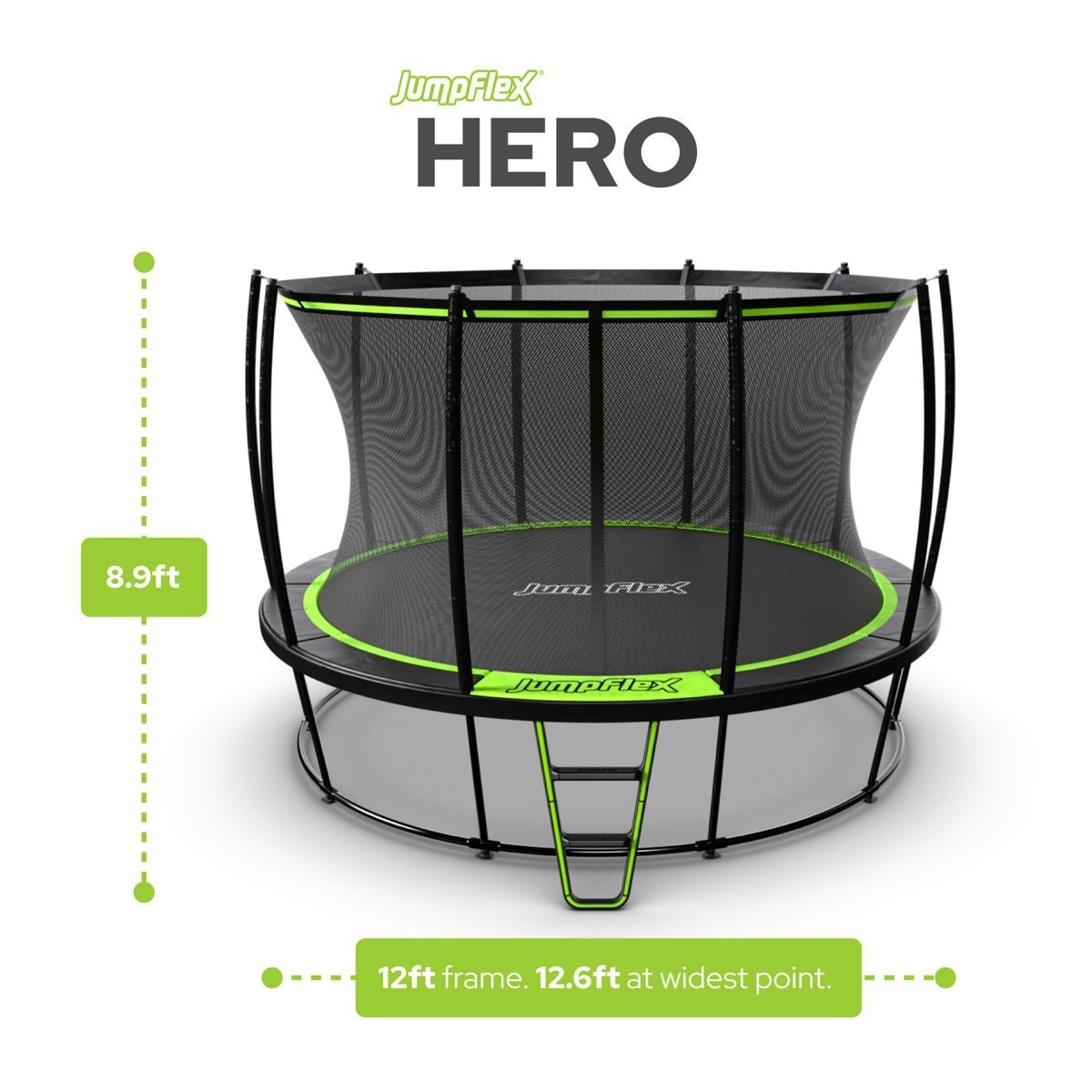 JumpFlex Hero Round Outdoor Backyard Trampoline - Image 2