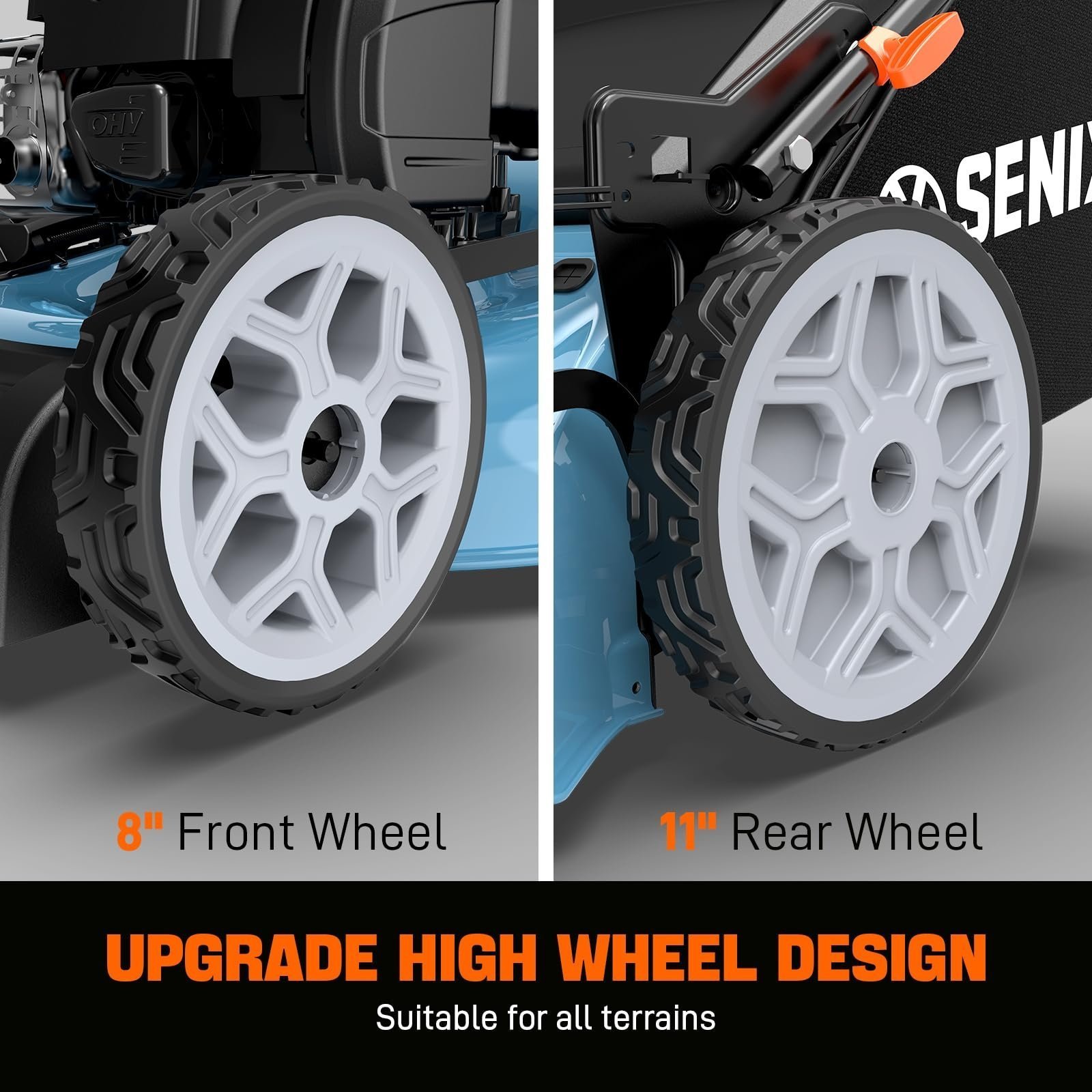 SENIX LSSG-H2 22-Inch Self Propelled Gas Lawn Mower with 163 cc 4-Cycle Engine - Image 3