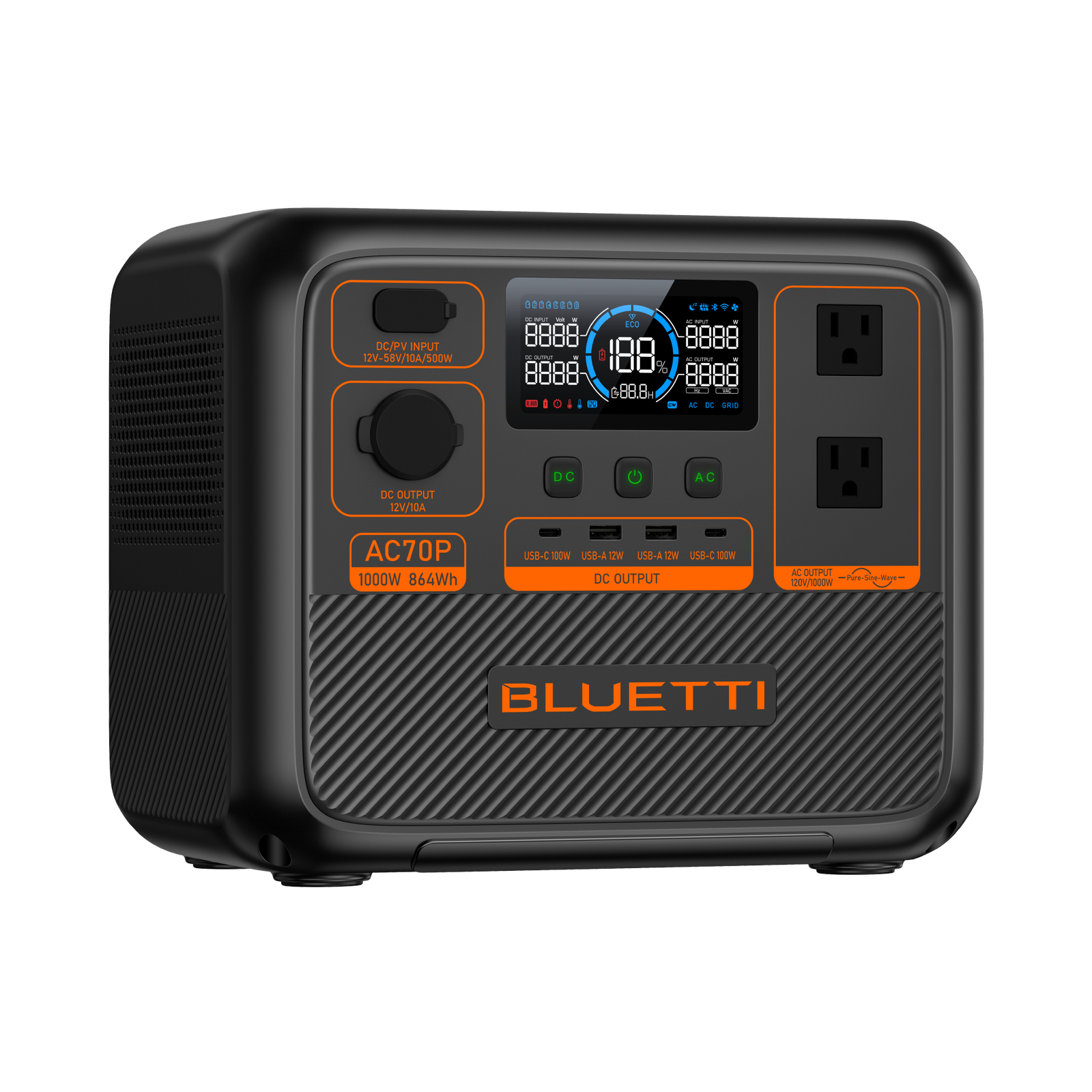 BLUETTI AC70P Portable Power Station | 1000W 864Wh - Image 4