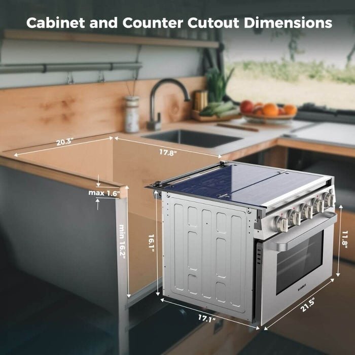 Camplux 17″ RV Oven with 3 Burners Cooktop - Image 5