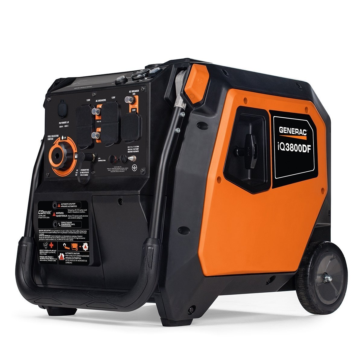 Generac iQ3800 3.800-Watt Dual Fuel Portable Inverter Generator