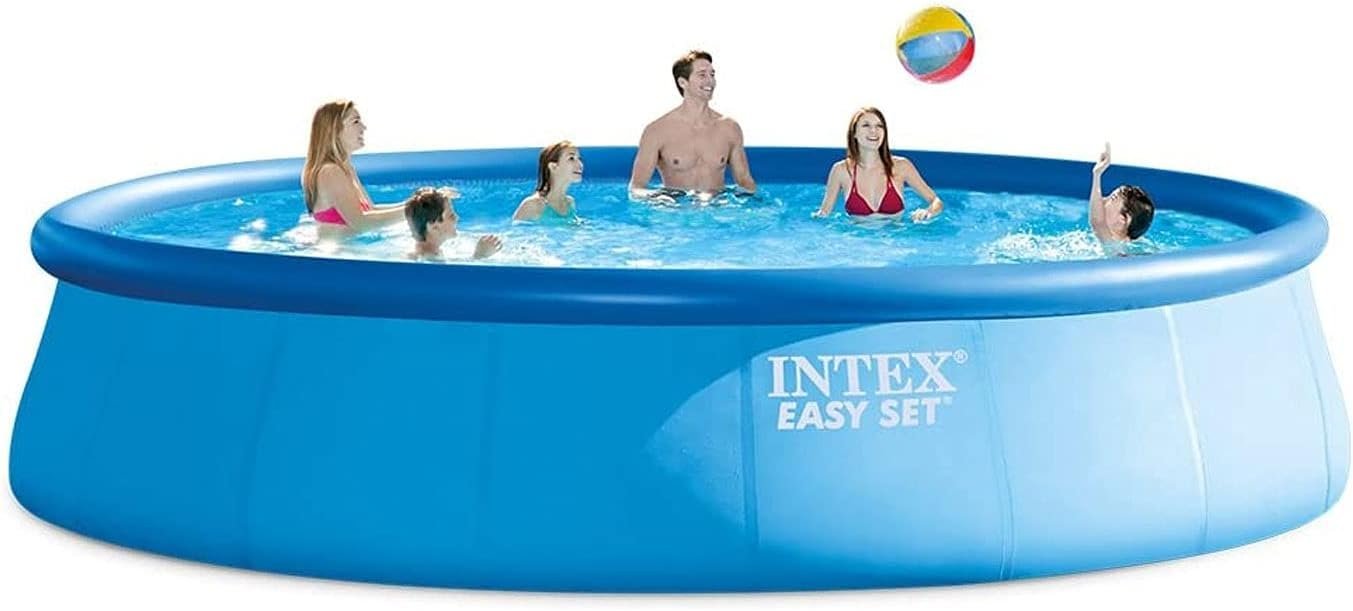 Intex 18′ x 48″ Inflatable Above Ground Swimming Pool with Ladder, Pump - Image 4
