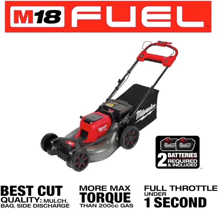 Milwaukee 2823-20 M18 Fuel Self-Propelled Dual Battery 21-in Walk Behind Mower - Image 2