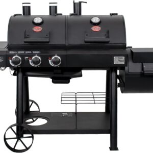Char-Griller Texas Trio 3-Burner Dual Fuel Grill with Smoker