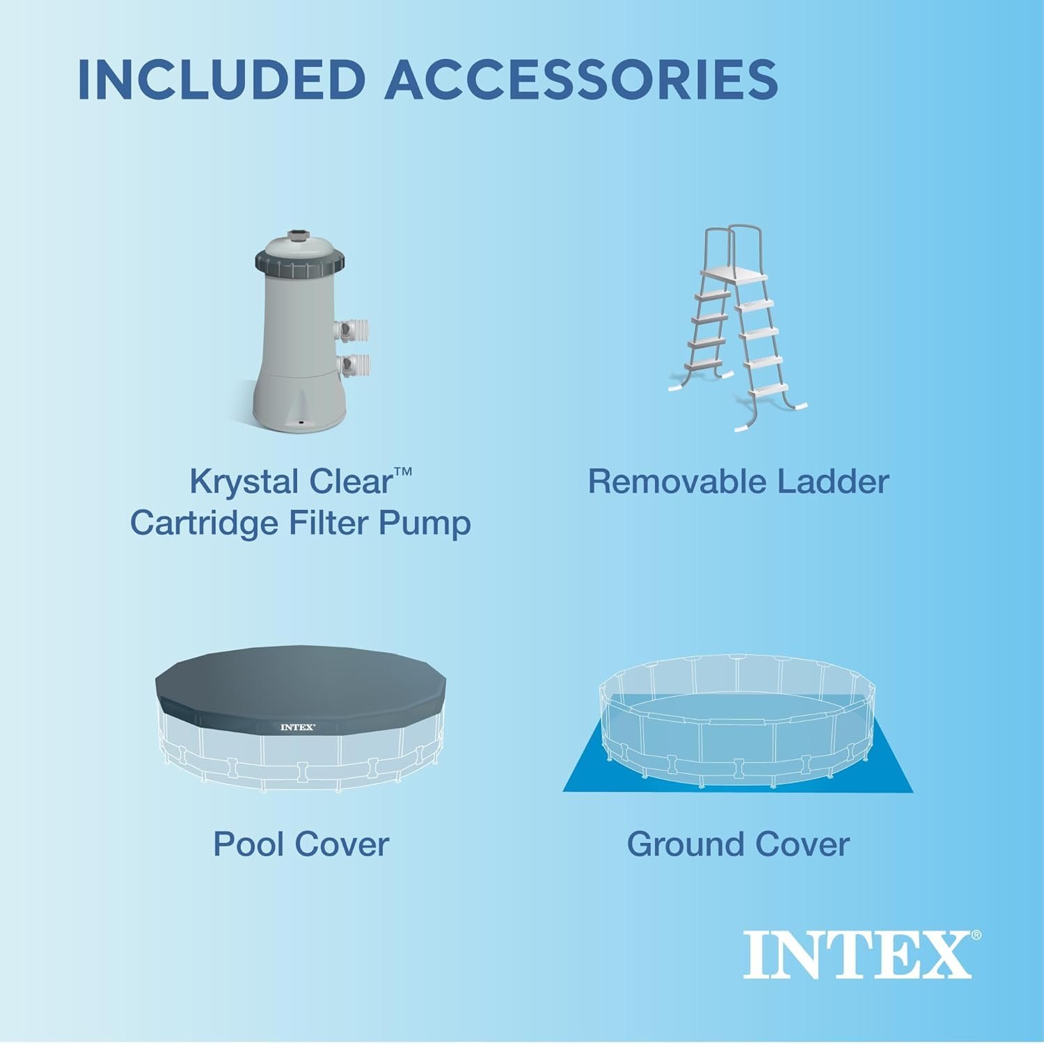Intex 15′ x 48′ Metal Frame Above Ground Pool Set - Image 4