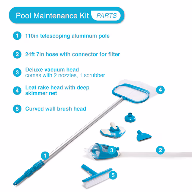 Intex 32 ft x 16 ft x 52 inch Rectangular Swimming Pool Set with Maintenance - Image 8