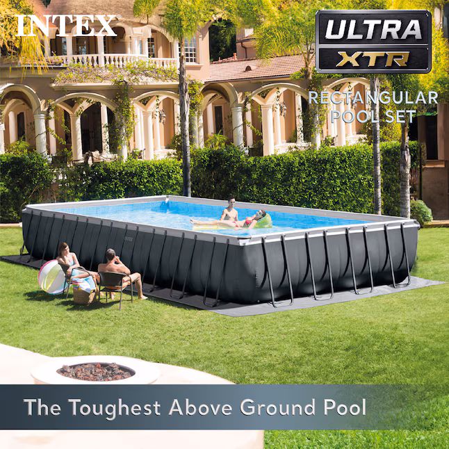Intex 32 ft x 16 ft x 52 inch Rectangular Swimming Pool Set with Maintenance - Image 6