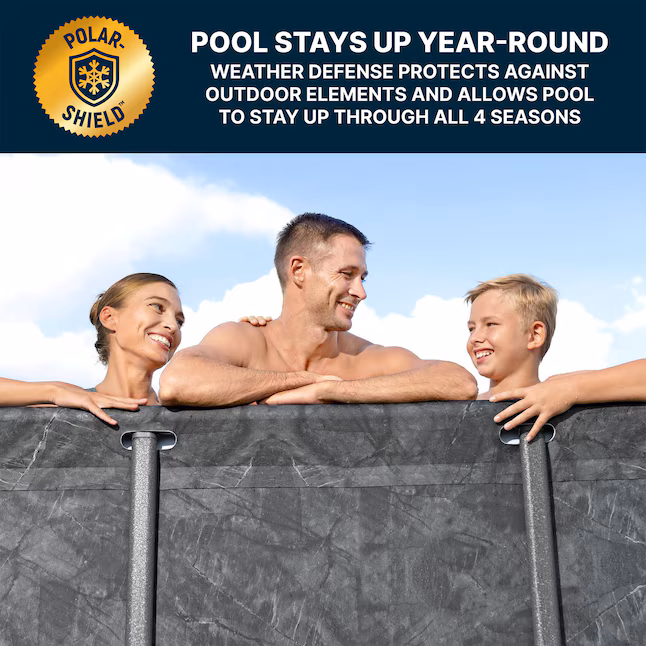 Bestway APX 365 Rectangular Swimming Pool Above Ground Outdoor Backyard Framed Pool Set - Image 4