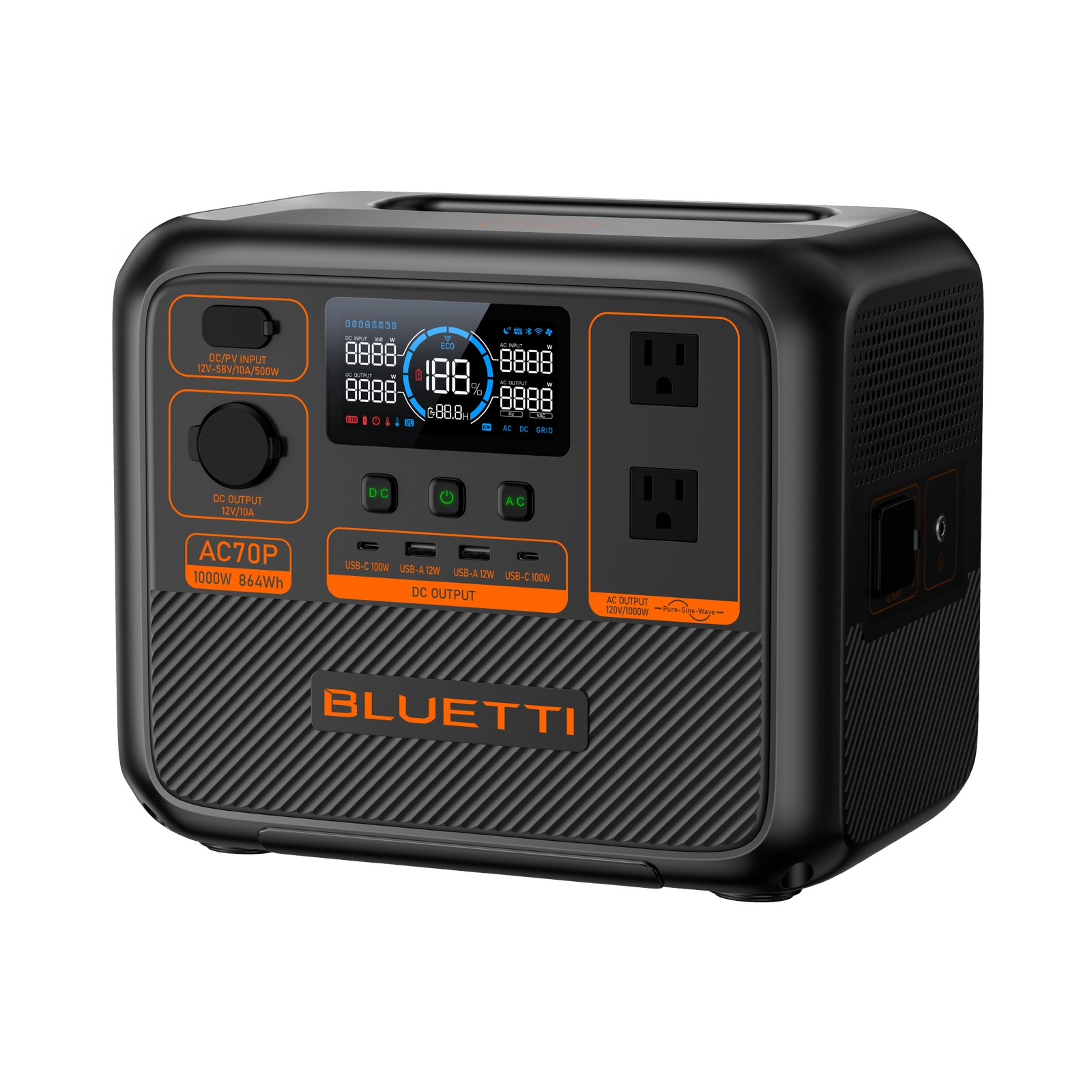 BLUETTI AC70P Portable Power Station | 1000W 864Wh - Image 2