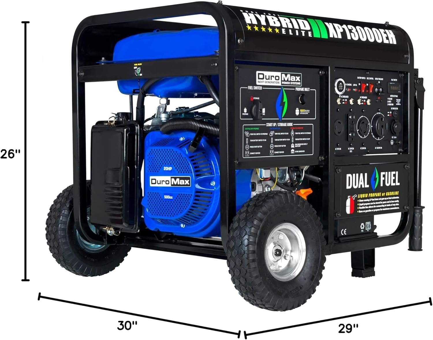 DuroMax XP13000EH 13,000 Watt Dual Fuel Portable Generator - Image 2