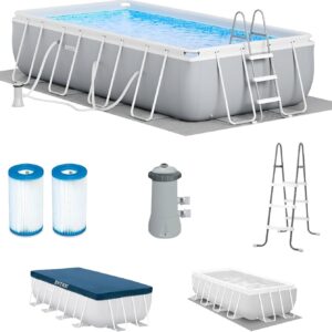 Intex Prism Frame 16′ x 8′ x 42′ Rectangular Above Ground Pool Set