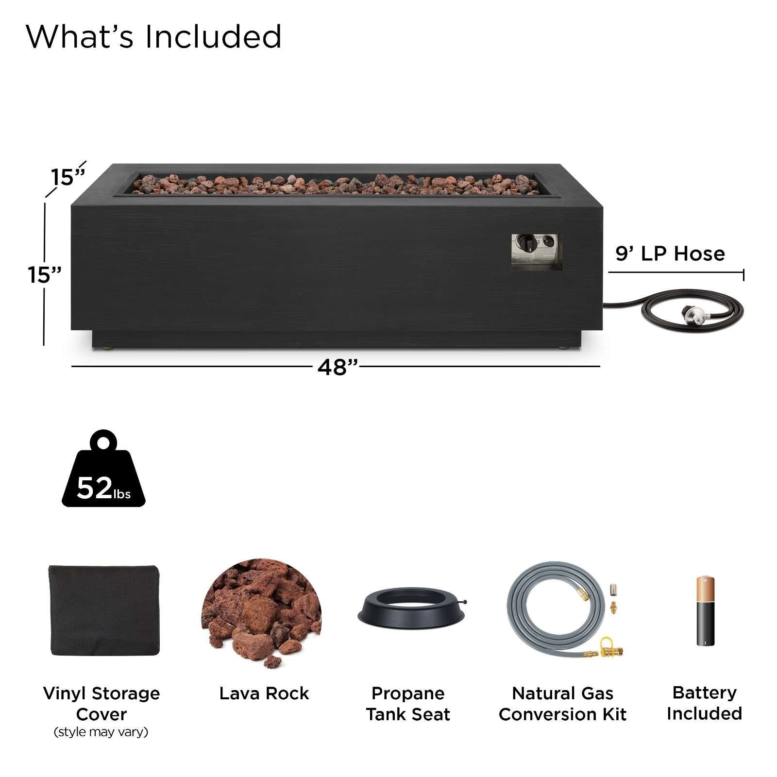 Real Flame Lanesboro Propane or Natural Gas Fire Pit Table - Image 6