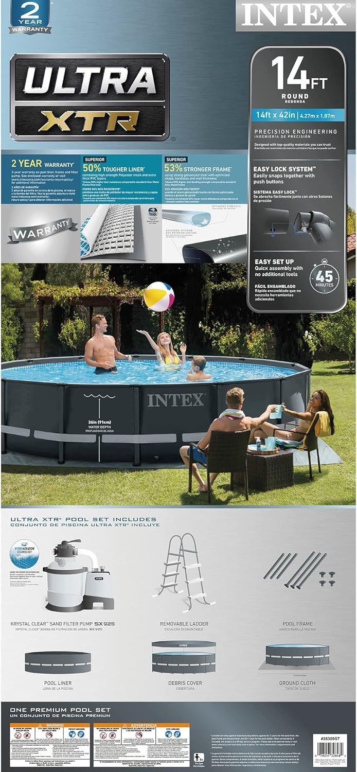 Intex Ultra XTR 14 ft. Round 42 in. Deep Soft Sided Above Ground Swimming Pool - Image 4
