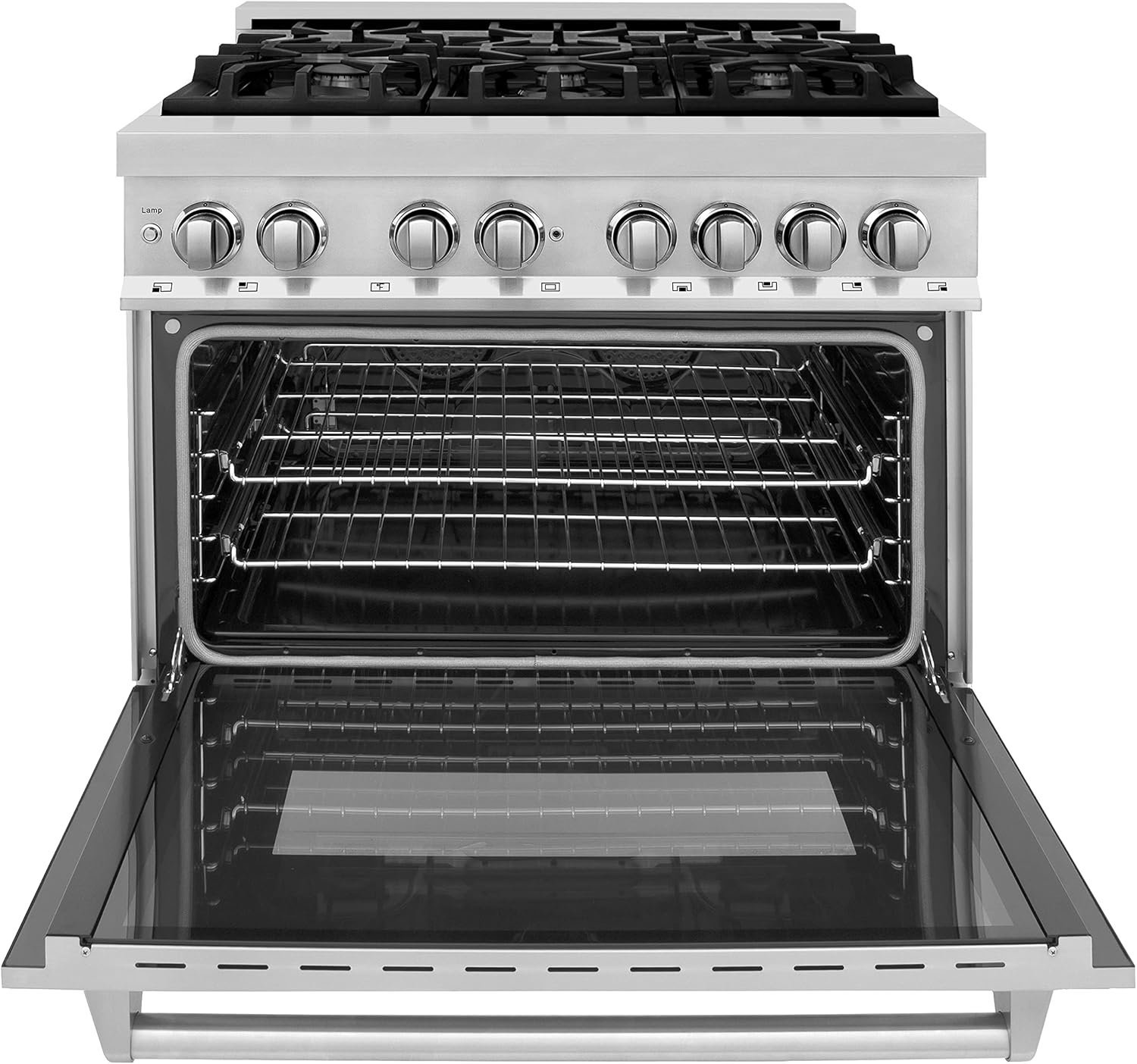 ZLINE 36 in. 4.6 cu. ft. Legacy Dual Fuel Range with 6 Burner Gas Cooktop and Electric Convection Oven in Stainless Steel (RA36) - Image 5