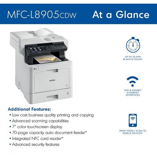 Brother MFC-L8905CDW Wireless Color Laser Printer - Image 3