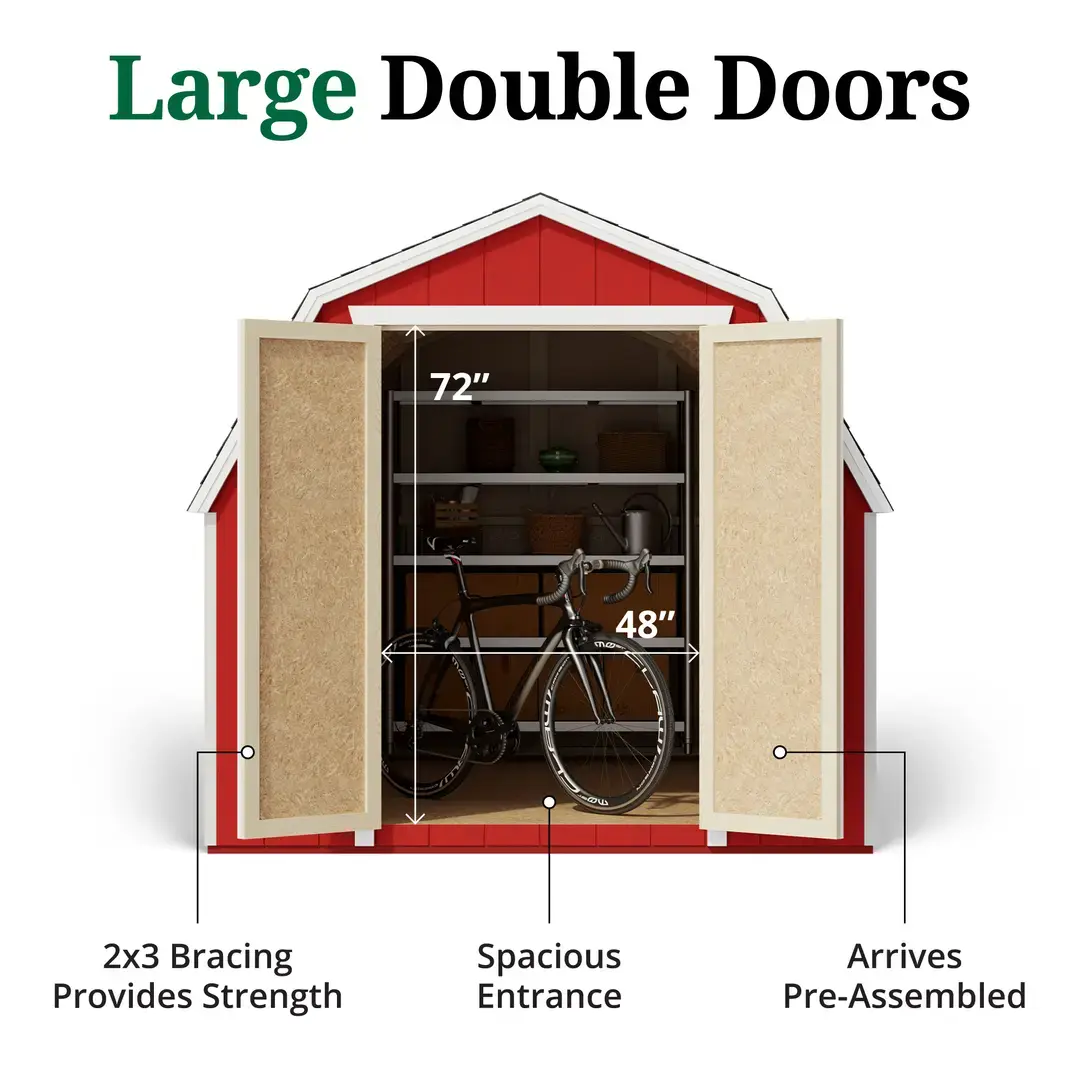 Little Cottage Co. 8 x 16 Foot Value Gambrel Barn with 4 Foot Sidewalls – Precut Kit - Image 5