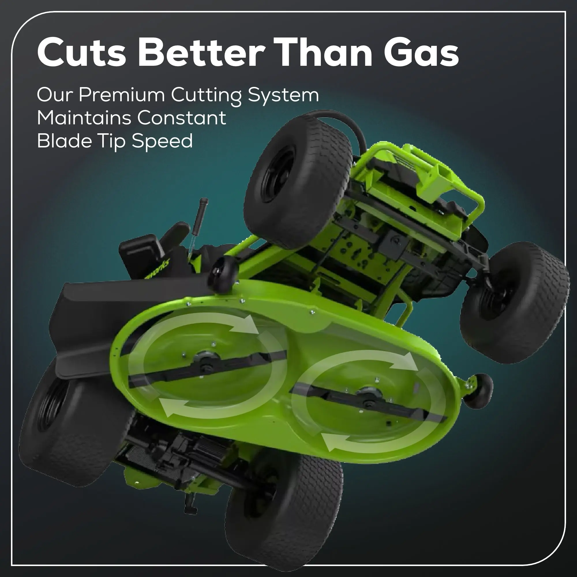 Greenworks 60V 42″ Cordless Battery CrossoverT Riding Lawn Mower - Image 2