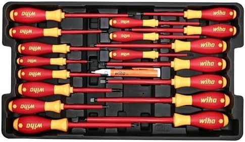 Wiha 32800 Insulated Tool Set with Screwdrivers, Nut Drivers, Pliers, Cutters, Ruler, Knife and Sockets in Rolling Tool Case, 10,000 Volt Tested and 1000 Volt Rated, 80-Piece Set - Image 4