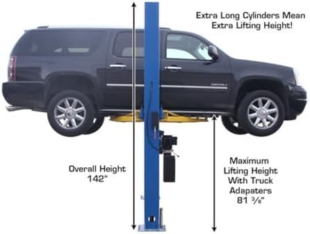 ATLAS Automotive Equipment 9OHSC-SS 2-Post Vehicle Overhead Lift, 11’9” Minimum Ceiling Height, 9,000lb Capacity, Clear Floor, 11’10” Height, 3-Stage Front and 2-Stage Rear Arms, for DIY/Hobbyists - Image 9