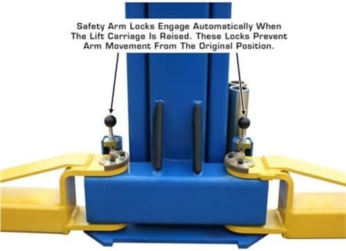 ATLAS Automotive Equipment 9OHSC-SS 2-Post Vehicle Overhead Lift, 11’9” Minimum Ceiling Height, 9,000lb Capacity, Clear Floor, 11’10” Height, 3-Stage Front and 2-Stage Rear Arms, for DIY/Hobbyists - Image 6