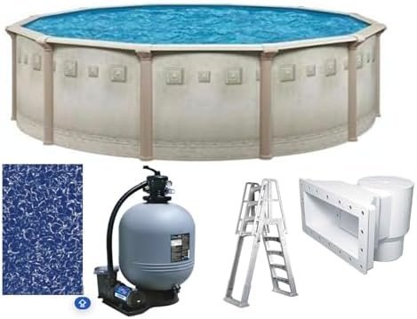 Brazil Premium 27′ x 52″ Round Above Ground Swimming Pool Package