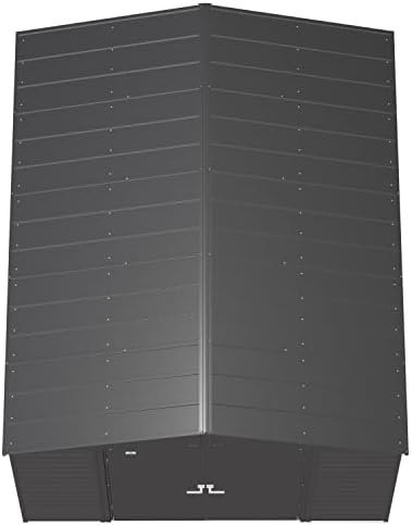 Arrow Select 10′ x 12′ Outdoor Lockable Steel Storage Shed Building, Charcoal - Image 13