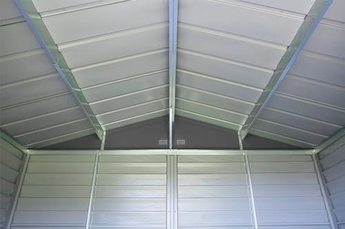 Arrow Select 10′ x 12′ Outdoor Lockable Steel Storage Shed Building, Charcoal - Image 5