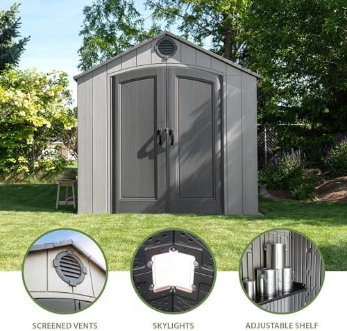 Lifetime Outdoor Storage Shed, 8 x 10 Foot, Gray - Image 2