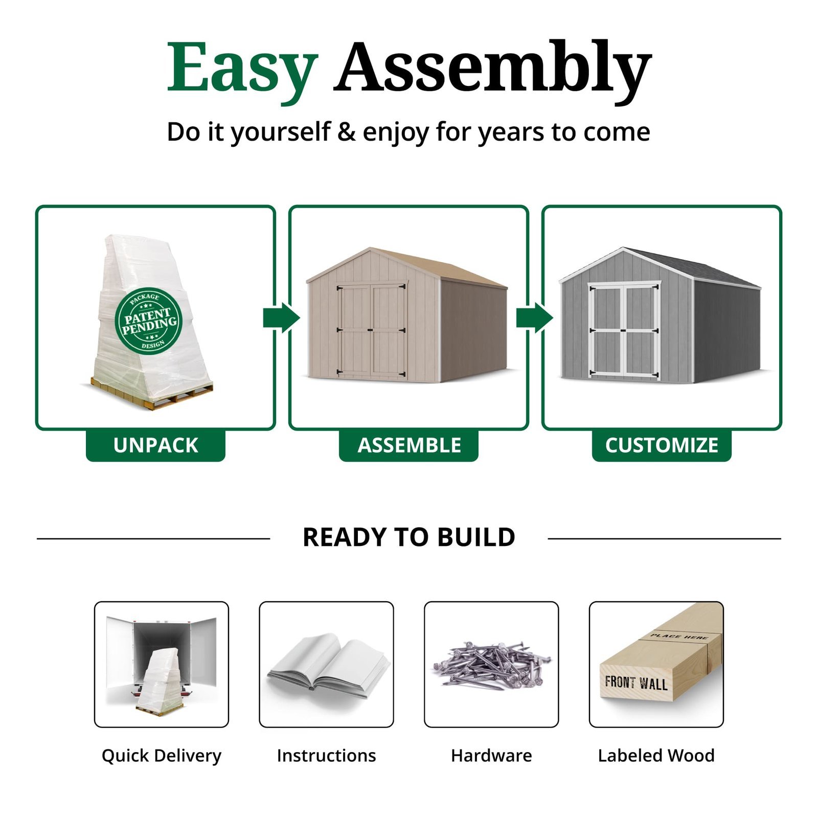 Little Cottage Co Value Gable Wood Shed Kit - Image 7