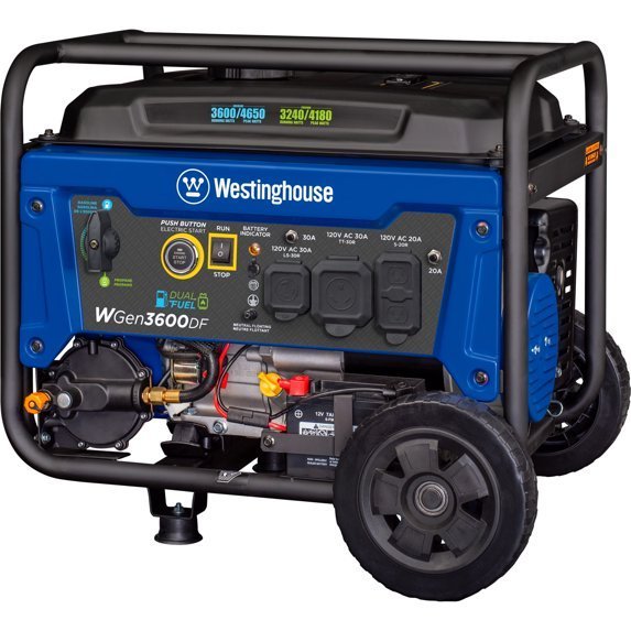 Westinghouse 4650 Peak Watt Dual Fuel Portable Generator, Remote Electric Start, RV Ready Outlet - Image 4