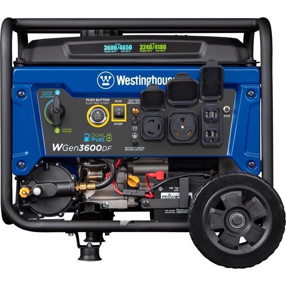 Westinghouse 4650 Peak Watt Dual Fuel Portable Generator, Remote Electric Start, RV Ready Outlet - Image 2