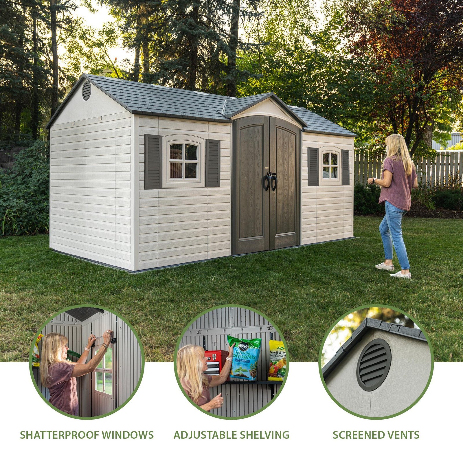 Lifetime Legacy 15 ft x 8 ft Outdoor Storage Shed – 60465 - Image 11