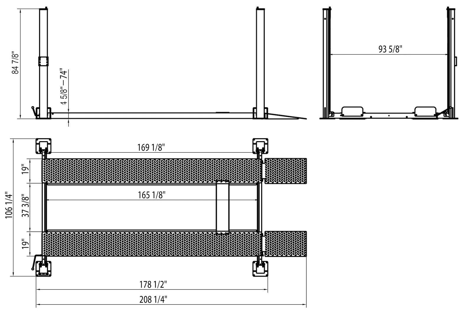 APlusLift HW-8S 8000LB 4-Post Portable Storage Service Car Lift / 3 Year Warranty - Image 11