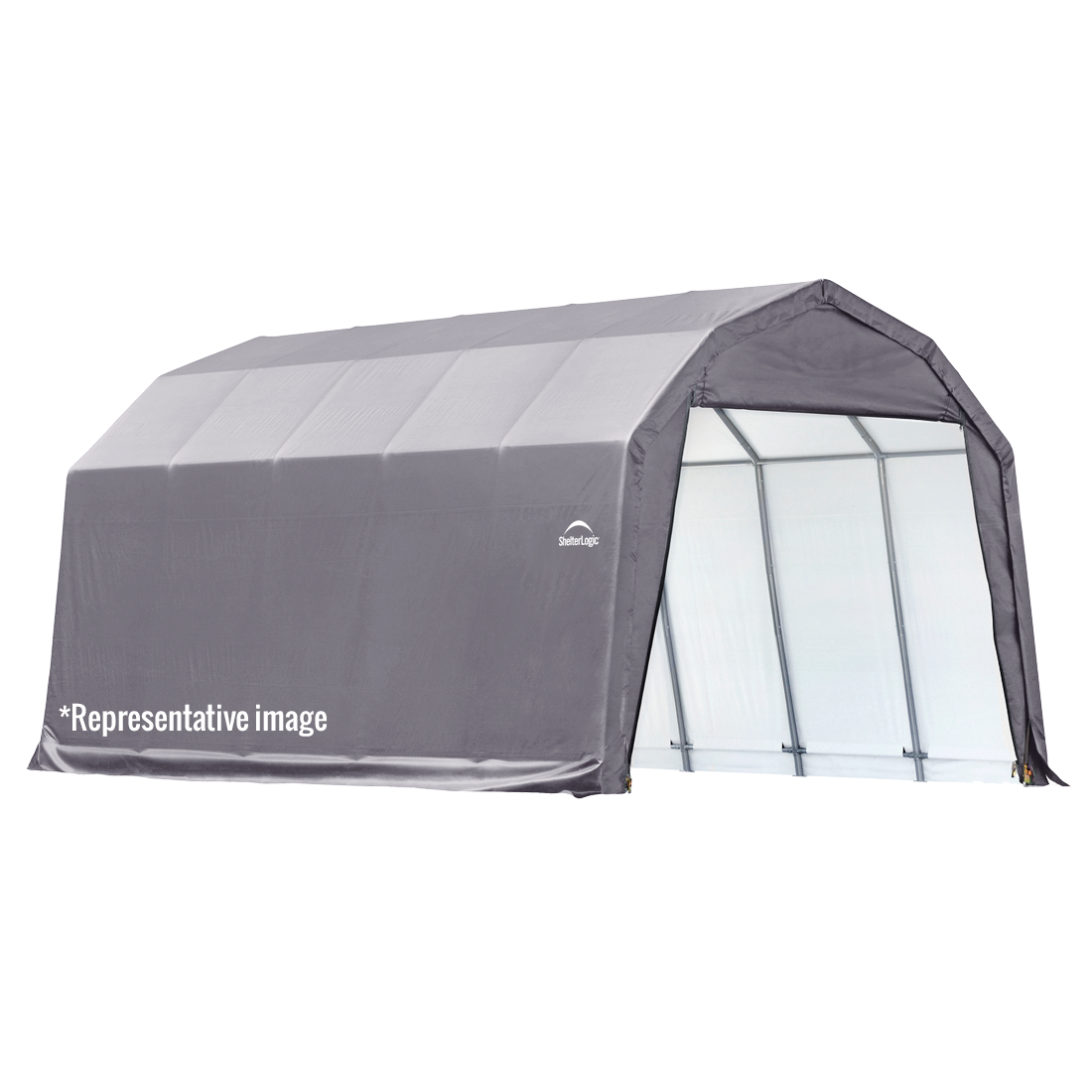 ShelterCoat Custom Round Wind and Snow Rated Shelter, 12 ft. x 20 ft. x 8 ft. Standard PE 9 oz. Gray